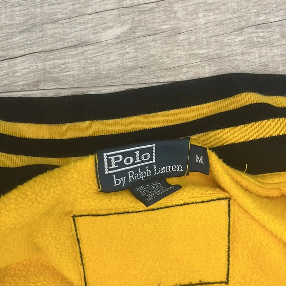 Polo Ralph Lauren Men's Yellow and Black Sweatshirt Germany Flag Size: M Vintage